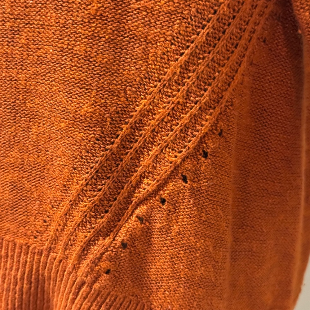 Anthropologie Burnt Orange Crew Neck Sweater -Handcrafted look!-Size Medium‎ - Picture 3 of 7